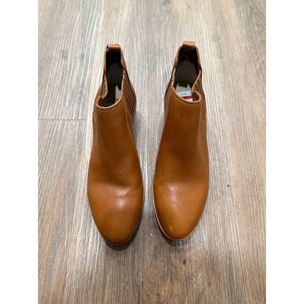 Michael Kors Womens Leather Ankle Boots Tan Brown Chelsea Shaw flat‎ bootie